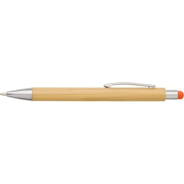 Bamboo ball pen, touch pen orange