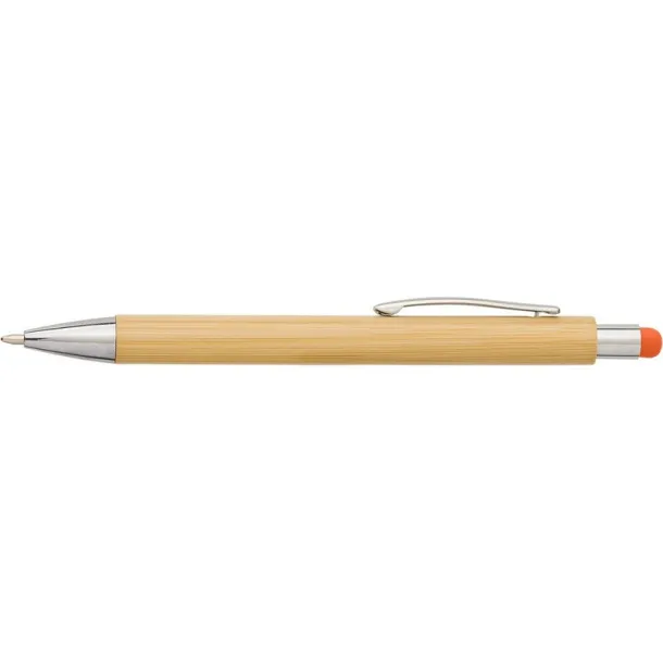  Bamboo ball pen, touch pen orange