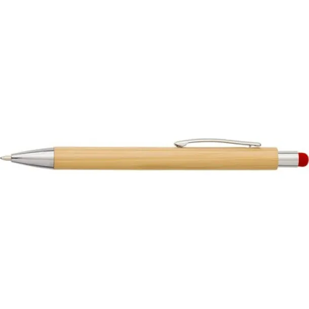  Bamboo ball pen, touch pen Crvena