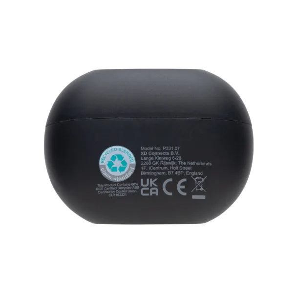 Prolink RCS recycled plastic hybrid ANC/ENC earbud - XD Collection Black 