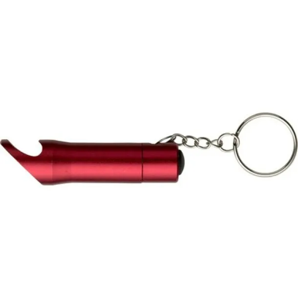  Keyring, bottle opener with LED light Crvena
