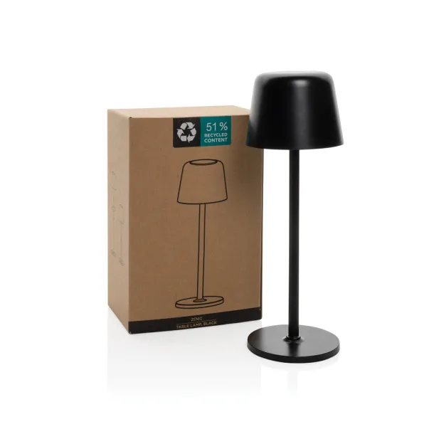 Zenic USB stolna punjiva svjetiljka od RCS reciklirane plastike - XD Collection Crna 