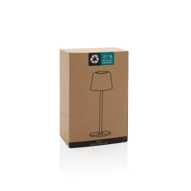 Zenic USB stolna punjiva svjetiljka od RCS reciklirane plastike - XD Collection Crna 