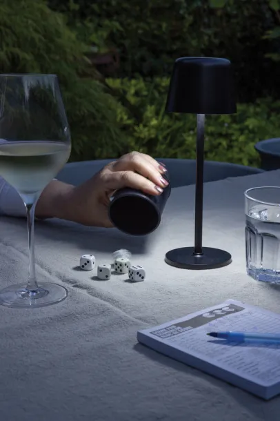 Zenic RCS recycled plastic USB re-chargable table lamp - XD Collection Black 