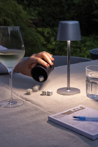 Zenic RCS recycled plastic USB re-chargable table lamp - XD Collection Silver 