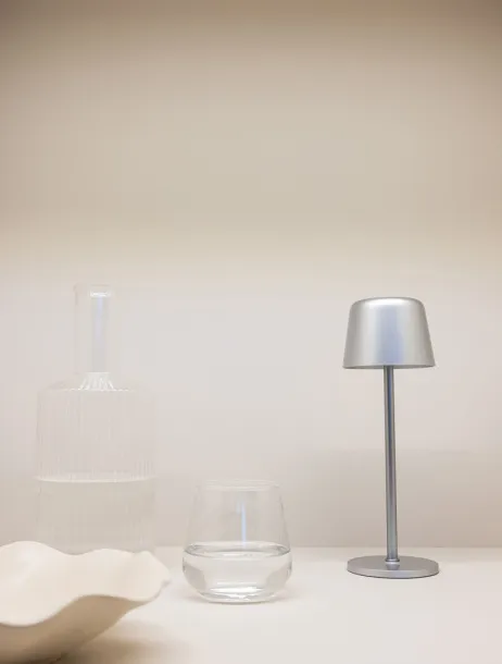 Zenic RCS recycled plastic USB re-chargable table lamp - XD Collection Silver 