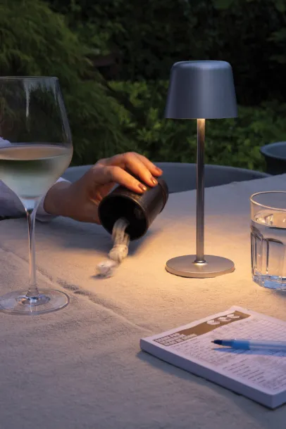 Zenic RCS recycled plastic USB re-chargable table lamp - XD Collection Silver 