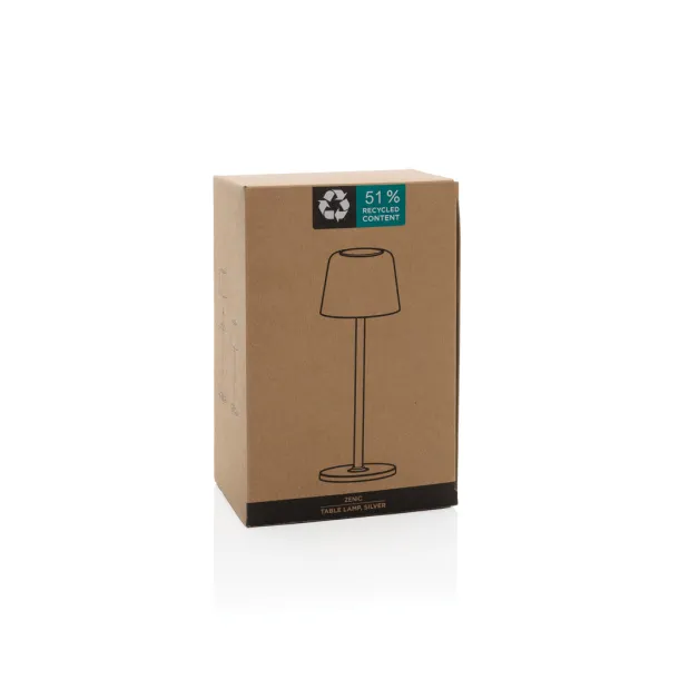 Zenic RCS recycled plastic USB re-chargable table lamp - XD Collection Silver 