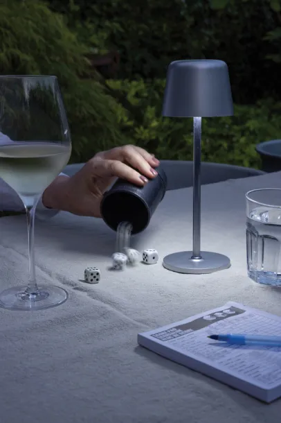 Zenic RCS recycled plastic USB re-chargable table lamp - XD Collection Silver 