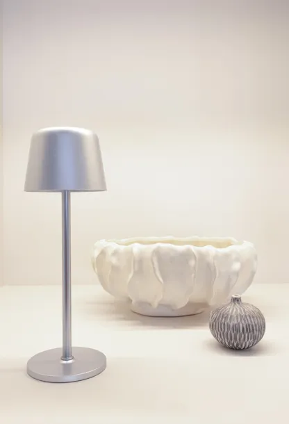 Zenic RCS recycled plastic USB re-chargable table lamp - XD Collection Silver 