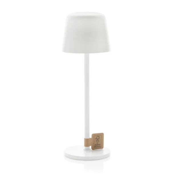 Zenic RCS recycled plastic USB re-chargable table lamp - XD Collection White 