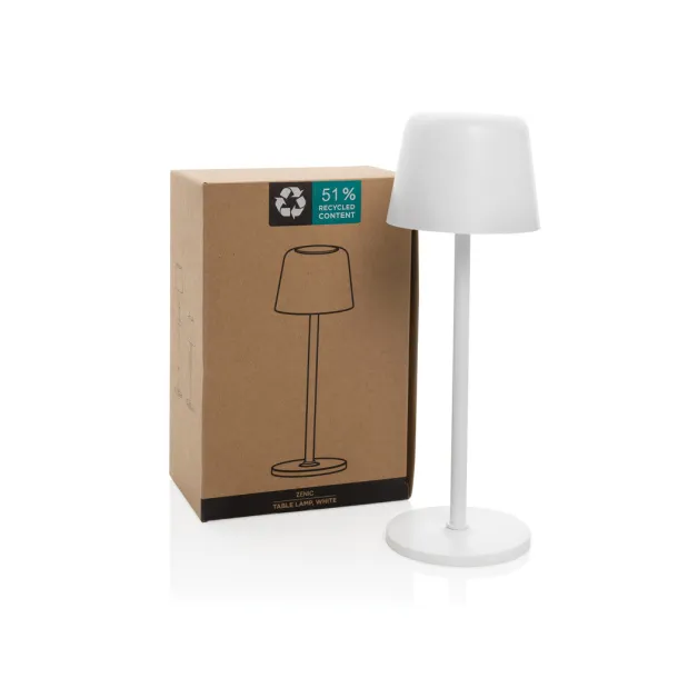 Zenic RCS recycled plastic USB re-chargable table lamp - XD Collection White 