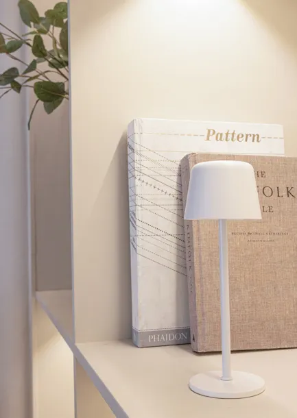 Zenic RCS recycled plastic USB re-chargable table lamp - XD Collection White 
