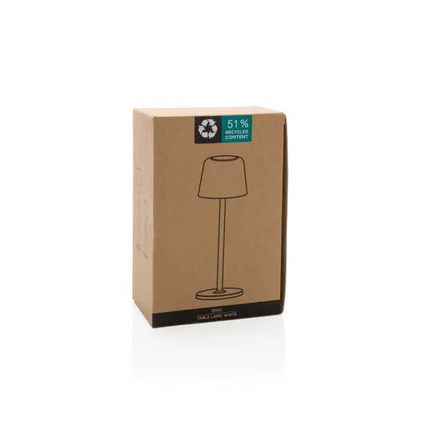 Zenic RCS recycled plastic USB re-chargable table lamp - XD Collection White 