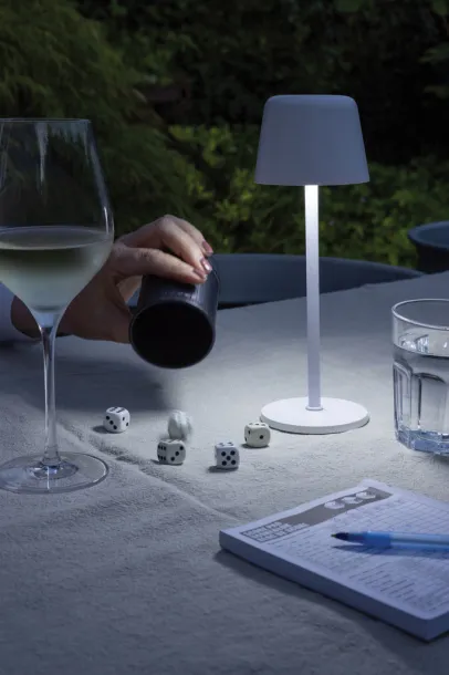 Zenic RCS recycled plastic USB re-chargable table lamp - XD Collection White 