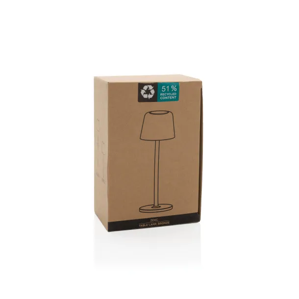 Zenic USB stolna punjiva svjetiljka od RCS reciklirane plastike - XD Collection brown 