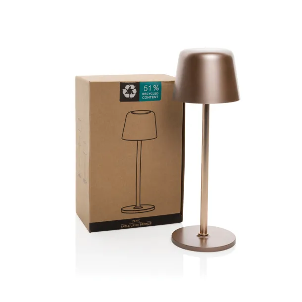 Zenic USB stolna punjiva svjetiljka od RCS reciklirane plastike - XD Collection brown 
