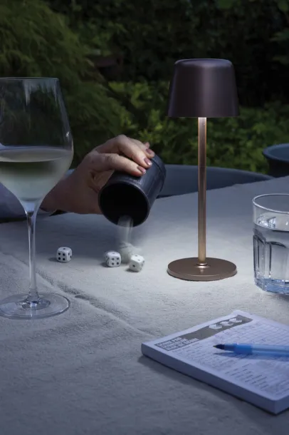 Zenic RCS recycled plastic USB re-chargable table lamp - XD Collection brown 