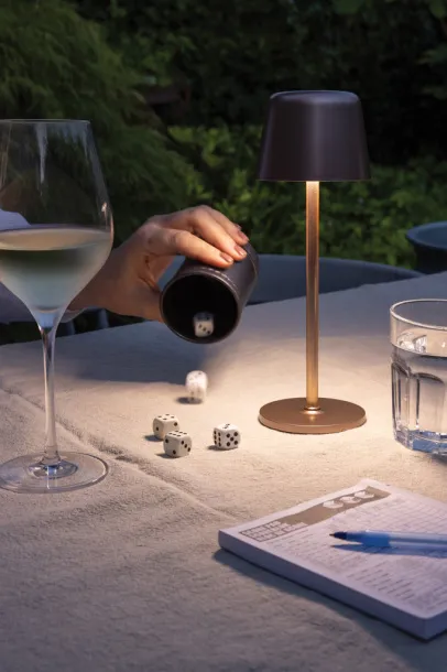 Zenic RCS recycled plastic USB re-chargable table lamp - XD Collection brown 