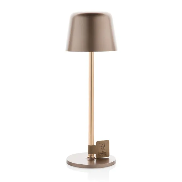 Zenic USB stolna punjiva svjetiljka od RCS reciklirane plastike - XD Collection brown 