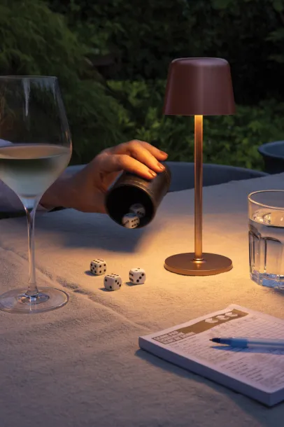 Zenic RCS recycled plastic USB re-chargable table lamp - XD Collection brown 
