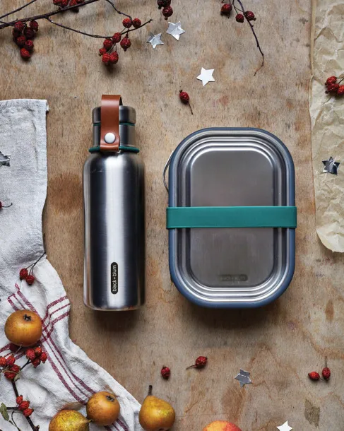 Black+Blum Insulated Water Bottle Small 500ml - Black & Blum turquoise 