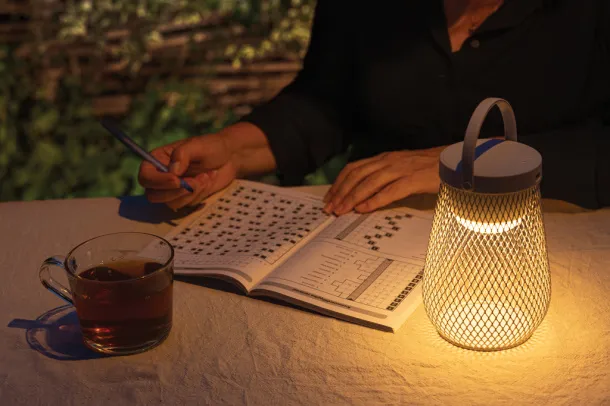 Aurora RCS recycled plastic USB re-chargeable table lamp - XD Xclusive Grey 