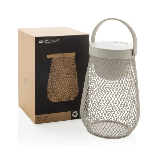 Aurora RCS recycled plastic USB re-chargeable table lamp - XD Xclusive Grey 