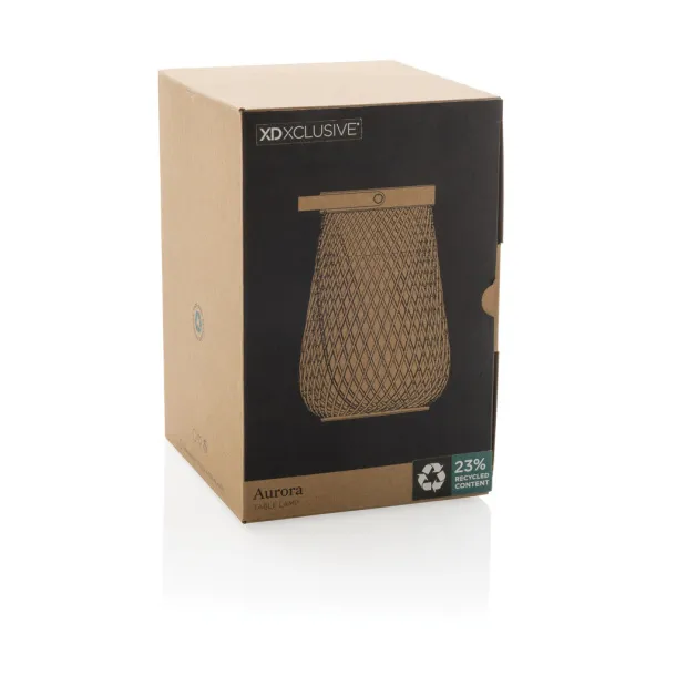 Aurora RCS recycled plastic USB re-chargeable table lamp - XD Xclusive Grey 