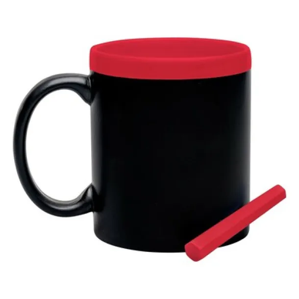  Keramička šalica za pisanje kredom 300 ml Crvena