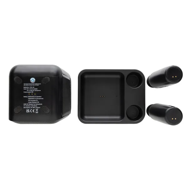 Singvibe karaoke set od RCS reciklirane plastike s dvostrukim mikrofonom - XD Collection Crna 