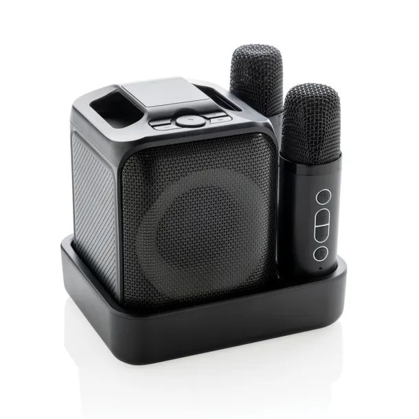 Singvibe karaoke set od RCS reciklirane plastike s dvostrukim mikrofonom - XD Collection Crna 