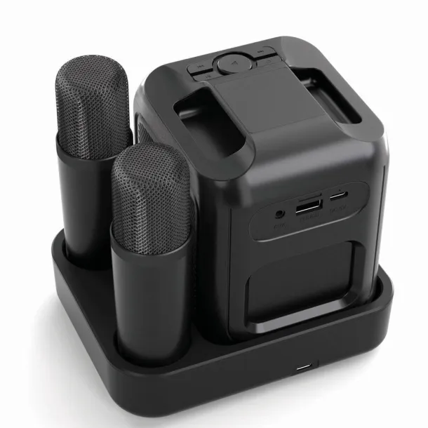 Singvibe RCS recycled plastic karaoke set with double mic - XD Collection Black 