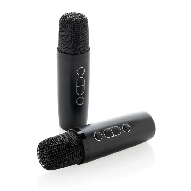 Singvibe karaoke set od RCS reciklirane plastike s dvostrukim mikrofonom - XD Collection Crna 