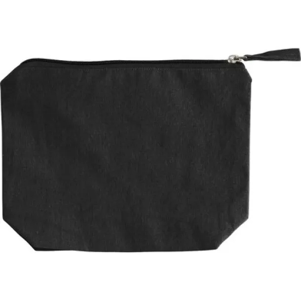  Recycled cotton cosmetic bag black