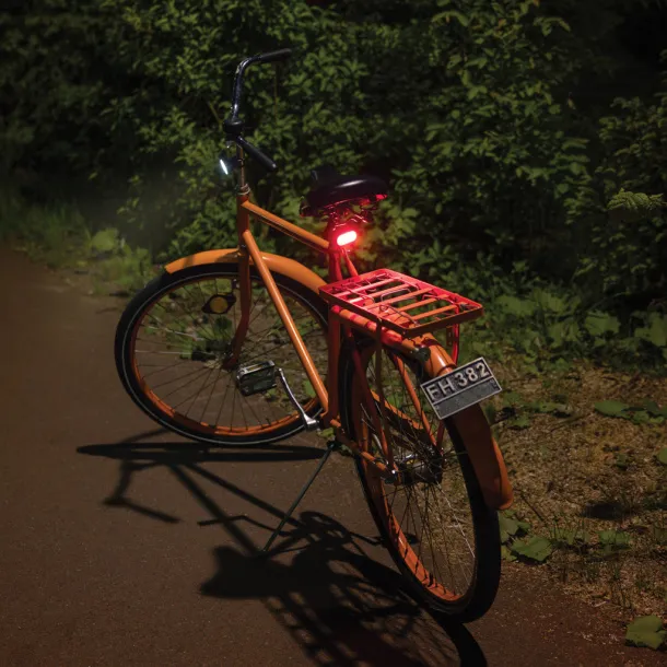 Lumino RCS recycled plastic USB re-chargeable bike light set - XD Collection Black 