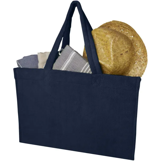 Siam GRS recycled terry beach tote bag 13L Navy Blue