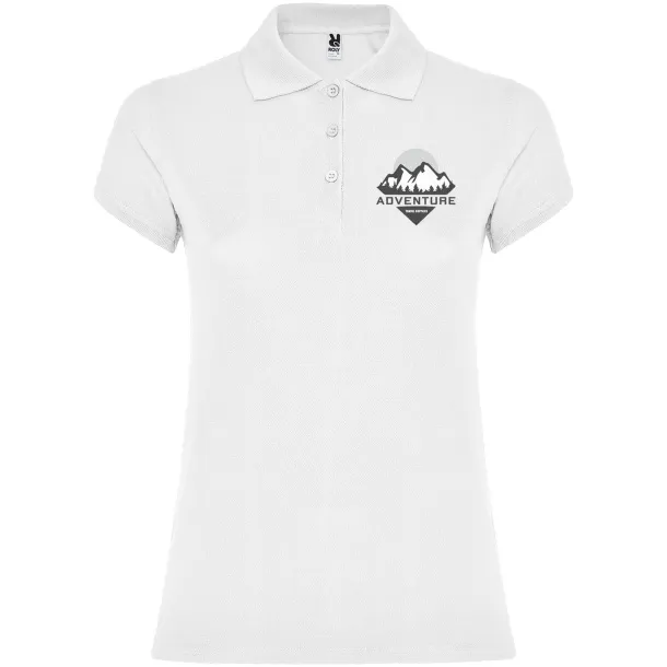 Star short sleeve women's polo - Roly White
