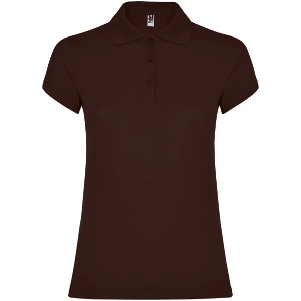 Star short sleeve women's polo - Roly Chocolat