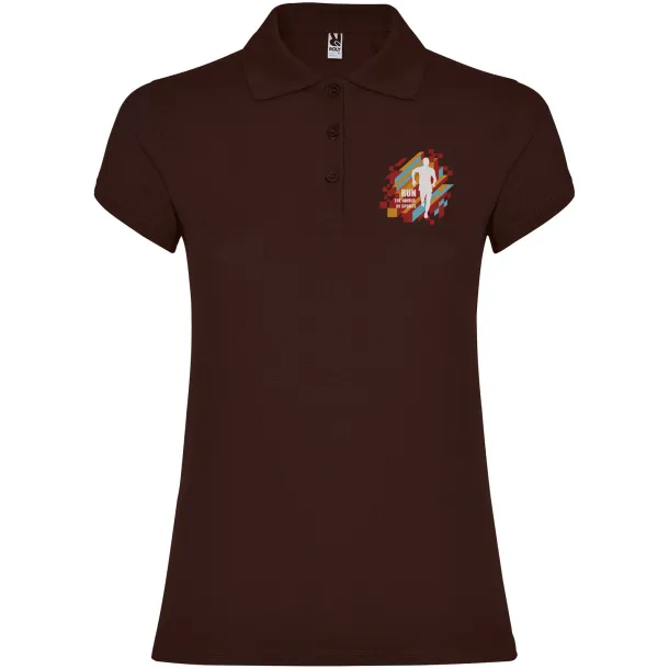 Star short sleeve women's polo - Roly Chocolat