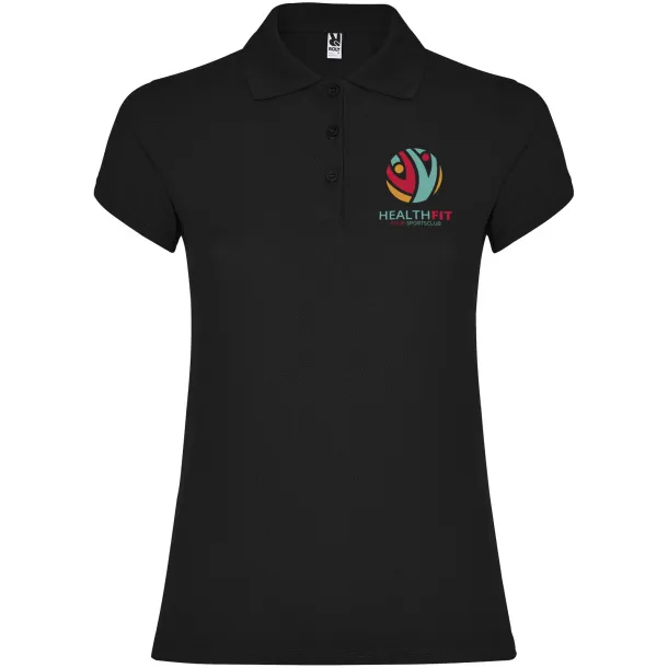 Star ženska polo majica kratkih rukava - Roly Solid black