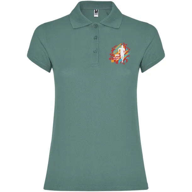 Star short sleeve women's polo - Roly Calm Blue