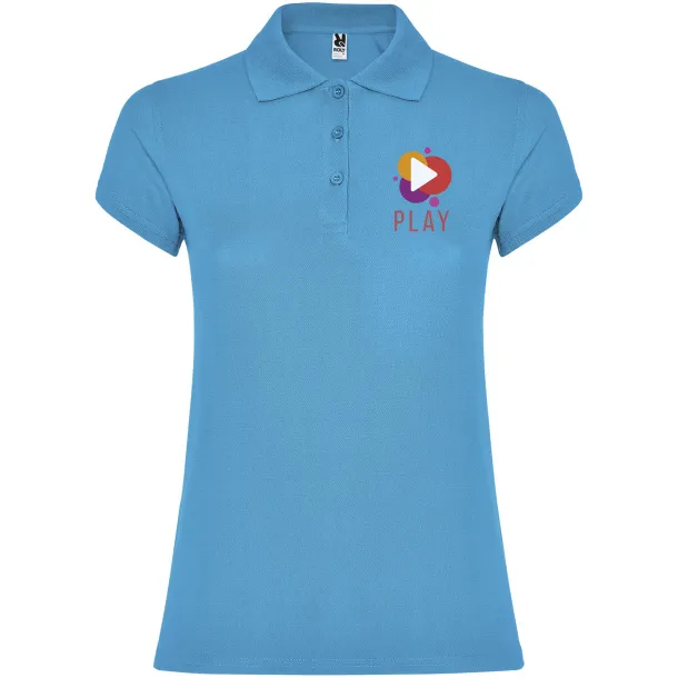 Star short sleeve women's polo - Roly Turquois