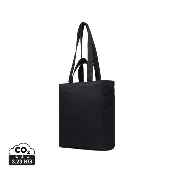 VINGA Hilo AWARE™ recycled canvas zip tote - Vinga Crna
