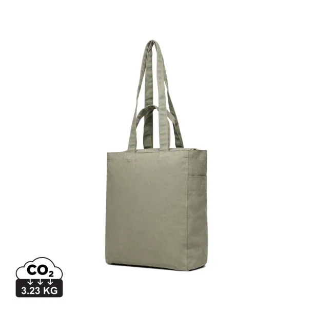 VINGA Hilo AWARE™ recycled canvas zip tote - Vinga Green 