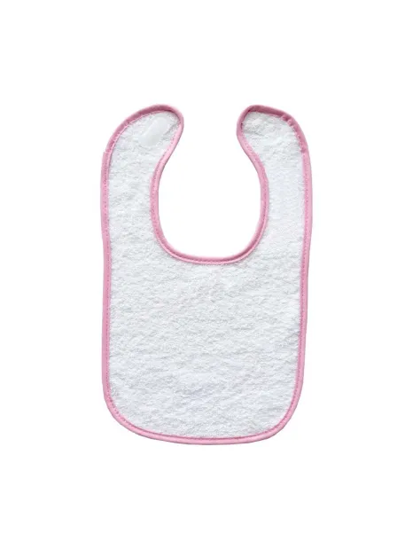 OLIMA BABY BIB TERRY - Olima White Light Pink