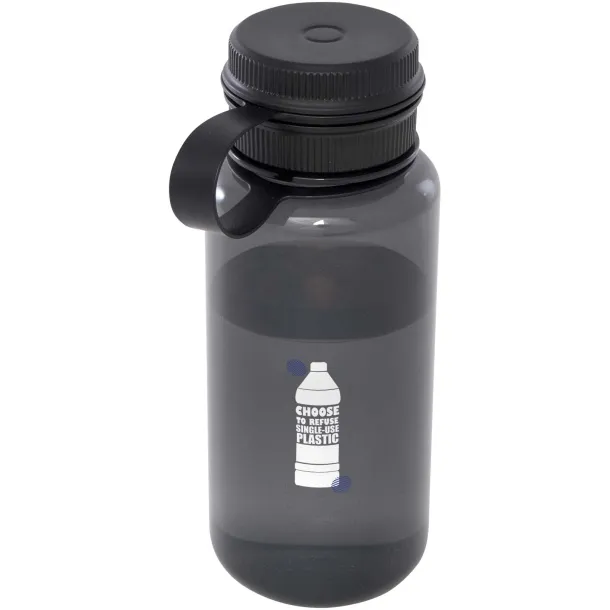 Ryder 900 ml RCS certified RPET sport bottle with multi-function lid Solid black