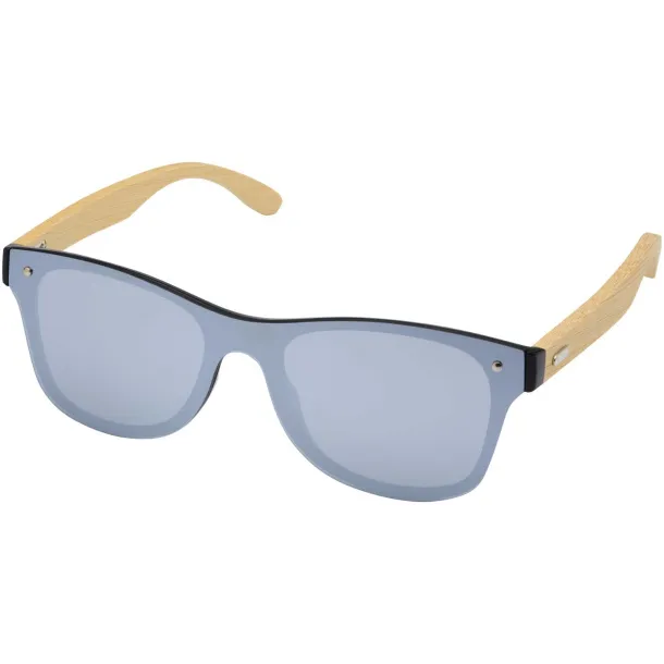 Tan sunglasses with bamboo temples Silver