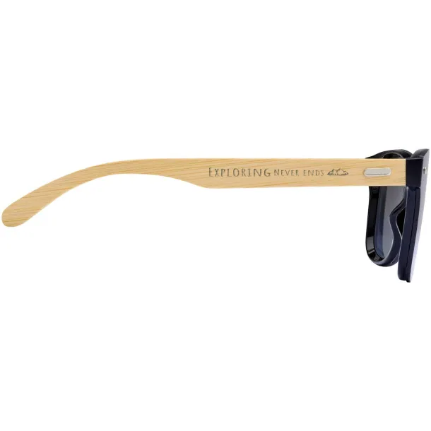 Tan sunglasses with bamboo temples Silver
