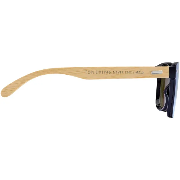 Tan sunglasses with bamboo temples Blue